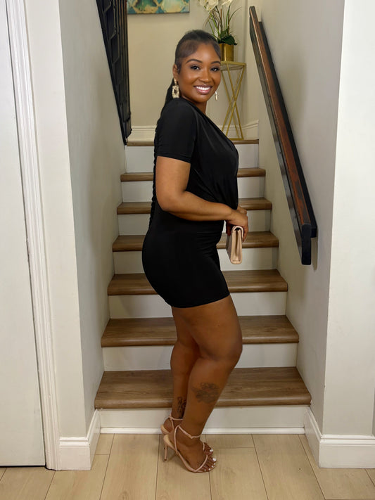 Midnight Luxe Draped Romper