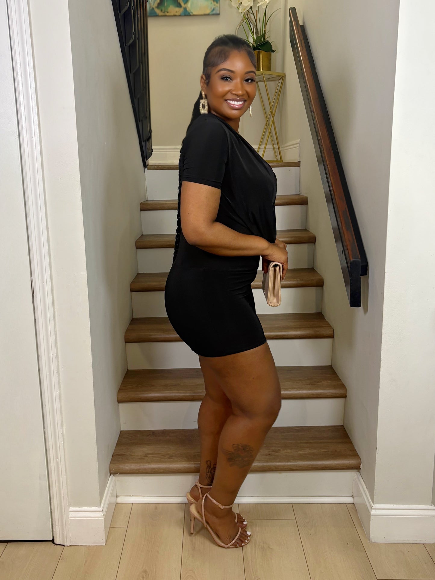Midnight Luxe Draped Romper
