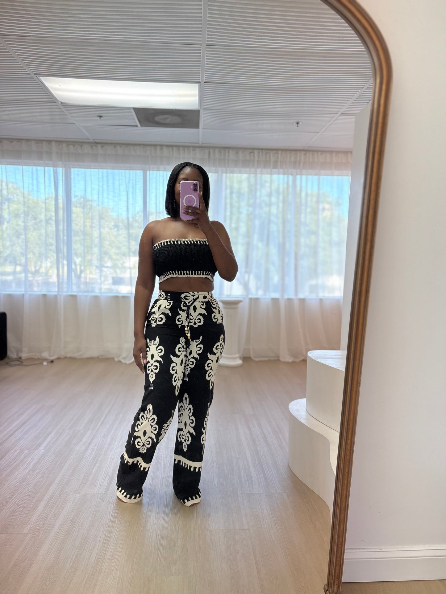 Island Muse Two-Piece Set – Black & Cream