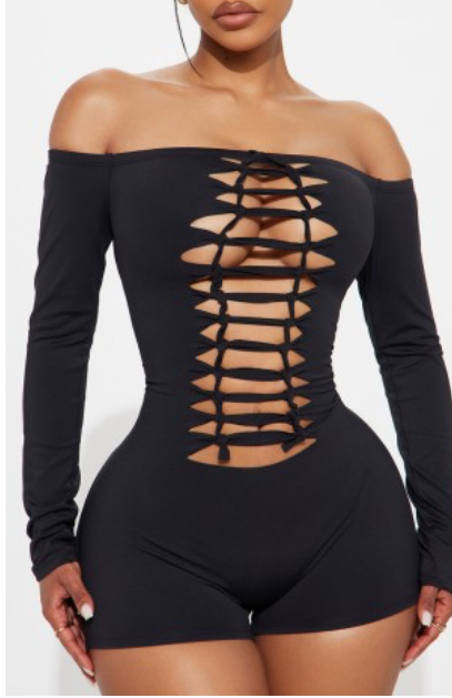 Body Language Lace-Front Romper